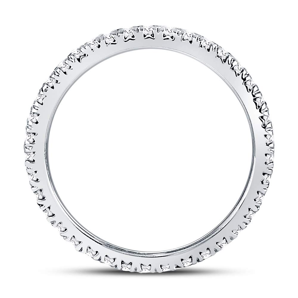 Eternal Brilliance: 10kt White Gold Womens Round Diamond Eternity Wedding Band 1/2 Cttw - Splendid Jewellery