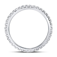 Load image into Gallery viewer, Eternal Brilliance: 10kt White Gold Womens Round Diamond Eternity Wedding Band 1/2 Cttw - Splendid Jewellery
