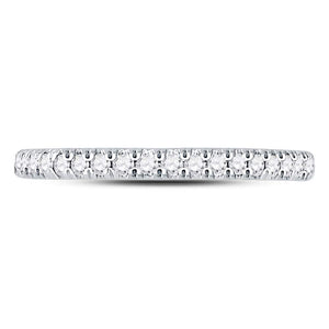 Eternal Brilliance: 10kt White Gold Womens Round Diamond Eternity Wedding Band 1/2 Cttw - Splendid Jewellery