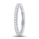 Eternal Brilliance: 10kt White Gold Womens Round Diamond Eternity Wedding Band 1/2 Cttw - Splendid Jewellery