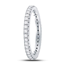 Load image into Gallery viewer, Eternal Brilliance: 10kt White Gold Womens Round Diamond Eternity Wedding Band 1/2 Cttw - Splendid Jewellery