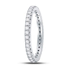 Eternal Brilliance: 10kt White Gold Womens Round Diamond Eternity Wedding Band 1/2 Cttw - Splendid Jewellery