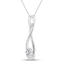 Load image into Gallery viewer, Eternal Brilliance: 10kt White Gold Womens Round Diamond Infinity Cluster Pendant  Side View from Splendid Jewellery