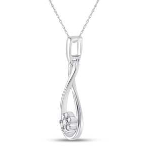 Eternal Brilliance: 10kt White Gold Womens Round Diamond Infinity Cluster Pendant - Splendid Jewellery