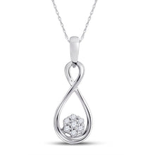 Load image into Gallery viewer, Eternal Brilliance: 10kt White Gold Womens Round Diamond Infinity Cluster Pendant  Top View from Splendid Jewellery