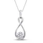 Eternal Brilliance: 10kt White Gold Womens Round Diamond Infinity Cluster Pendant  Top View from Splendid Jewellery