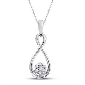 Eternal Brilliance: 10kt White Gold Womens Round Diamond Infinity Cluster Pendant  Top View from Splendid Jewellery