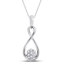 Load image into Gallery viewer, Eternal Brilliance: 10kt White Gold Womens Round Diamond Infinity Cluster Pendant - Splendid Jewellery