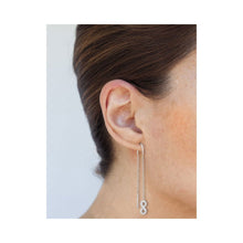 Load image into Gallery viewer, Eternal Brilliance: 10kt White Gold Womens Round Diamond Infinity Threader Earrings - Splendid Jewellery