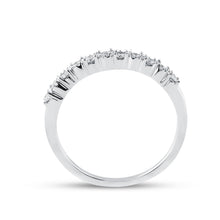 Load image into Gallery viewer, Eternal Brilliance | 10kt White Gold Womens Round Diamond Single Row Band Ring 1/6 Cttw Side View 2 from Splendid Jewellery