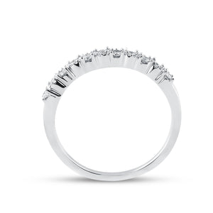 Eternal Brilliance | 10kt White Gold Womens Round Diamond Single Row Band Ring 1/6 Cttw - Splendid Jewellery