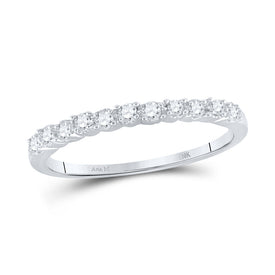 Eternal Brilliance | 10kt White Gold Womens Round Diamond Single Row Band Ring 1/6 Cttw Top View from Splendid Jewellery