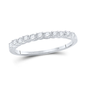 Eternal Brilliance | 10kt White Gold Womens Round Diamond Single Row Band Ring 1/6 Cttw - Splendid Jewellery