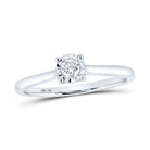 Eternal Brilliance: 10kt White Gold Womens Round Diamond Solitaire Ring 1/6 Cttw - Splendid Jewellery