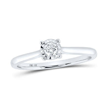 Load image into Gallery viewer, Eternal Brilliance: 10kt White Gold Womens Round Diamond Solitaire Ring 1/6 Cttw - Splendid Jewellery