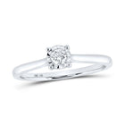 Eternal Brilliance: 10kt White Gold Womens Round Diamond Solitaire Ring 1/6 Cttw - Splendid Jewellery