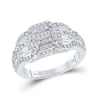 Eternal Brilliance | 14kt White Gold Baguette Diamond Square Bridal Wedding Engagement Ring 3/4 Cttw - Splendid Jewellery
