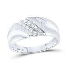 Load image into Gallery viewer, Eternal Brilliance | 14kt White Gold Men's Round Diamond Wedding Band Ring 1/8 Cttw - Splendid Jewellery