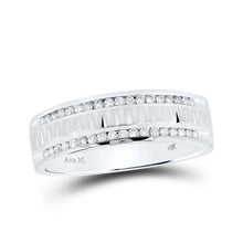 Load image into Gallery viewer, Eternal Brilliance 14kt White Gold Men's Round Diamond Wedding Band Ring - A Timeless Emblem of Love - Splendid Jewellery
