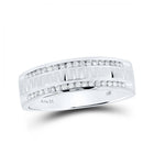 Eternal Brilliance 14kt White Gold Men's Round Diamond Wedding Band Ring - A Timeless Emblem of Love - Splendid Jewellery