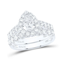 Load image into Gallery viewer, Eternal Brilliance | 14kt White Gold Oval Diamond Bridal Wedding Ring Band Set 2 Cttw - Splendid Jewellery