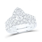 Eternal Brilliance | 14kt White Gold Oval Diamond Bridal Wedding Ring Band Set 2 Cttw - Splendid Jewellery
