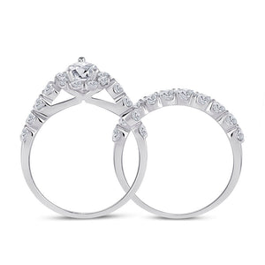 Eternal Brilliance | 14kt White Gold Oval Diamond Bridal Wedding Ring Band Set 2 Cttw - Splendid Jewellery