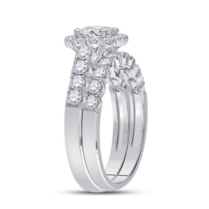 Eternal Brilliance | 14kt White Gold Oval Diamond Bridal Wedding Ring Band Set 2 Cttw - Splendid Jewellery