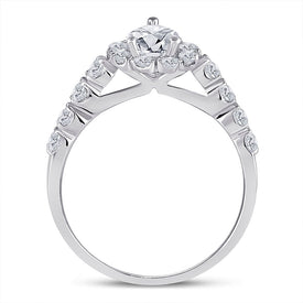 Eternal Brilliance | 14kt White Gold Oval Diamond Bridal Wedding Ring Band Set 2 Cttw - Splendid Jewellery