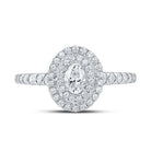 Eternal Brilliance 14kt White Gold Oval Diamond Halo Bridal Wedding Engagement Ring - Splendid Jewellery