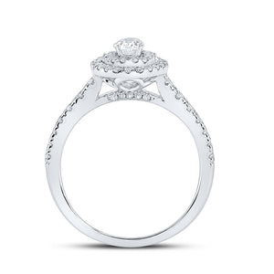 Eternal Brilliance 14kt White Gold Oval Diamond Halo Bridal Wedding Engagement Ring - Splendid Jewellery