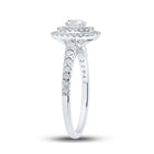 Eternal Brilliance 14kt White Gold Oval Diamond Halo Bridal Wedding Engagement Ring - Second Side View