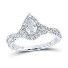 Eternal Brilliance: 14kt White Gold Pear Diamond Solitaire Bridal Wedding Engagement Ring - Splendid Jewellery