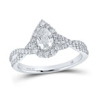 Eternal Brilliance: 14kt White Gold Pear Diamond Solitaire Bridal Wedding Engagement Ring - Splendid Jewellery