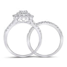 Eternal Brilliance 14kt White Gold Round Diamond Bridal Wedding Ring Band Set 1-3/8 Cttw - Side View