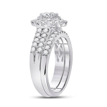 Load image into Gallery viewer, Eternal Brilliance 14kt White Gold Round Diamond Bridal Wedding Ring Band Set 1 - 3/8 Cttw - Splendid Jewellery