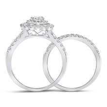 Load image into Gallery viewer, Eternal Brilliance 14kt White Gold Round Diamond Bridal Wedding Ring Band Set 1 - 3/8 Cttw - Splendid Jewellery
