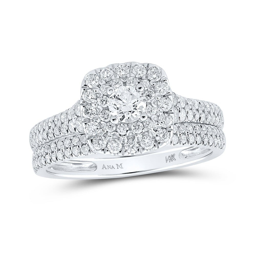 Eternal Brilliance 14kt White Gold Round Diamond Bridal Wedding Ring Band Set - Splendid Jewellery
