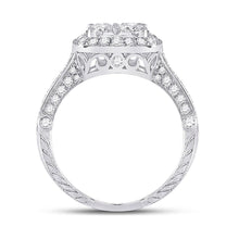 Load image into Gallery viewer, Eternal Brilliance: 14kt White Gold Round Diamond Cluster Bridal Wedding Engagement Ring - Splendid Jewellery