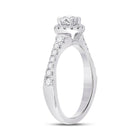 Eternal Brilliance 14kt White Gold Round Diamond Solitaire Bridal Wedding Engagement Ring - Second Side View