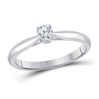 Eternal Brilliance 14kt White Gold Round Diamond Solitaire Bridal Wedding Engagement Ring - Splendid Jewellery