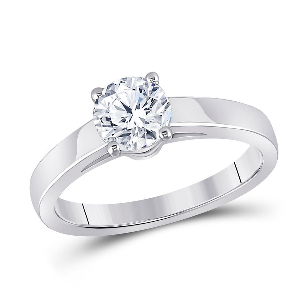 Eternal Brilliance | 14kt White Gold Round Diamond Solitaire Bridal Wedding Engagement Ring 3/4 Cttw - Splendid Jewellery
