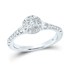 Eternal Brilliance 14kt White Gold Round Diamond Solitaire Bridal Wedding Engagement Ring - Top View