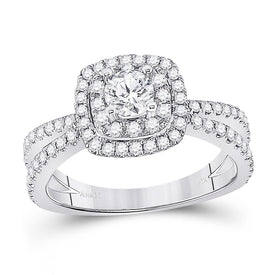 Eternal Brilliance 14kt White Gold Round Diamond Solitaire Bridal Wedding Engagement Ring - Top View