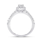 Eternal Brilliance 14kt White Gold Round Diamond Solitaire Bridal Wedding Engagement Ring - Side View