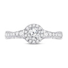 Eternal Brilliance 14kt White Gold Round Diamond Solitaire Bridal Wedding Engagement Ring - Front View