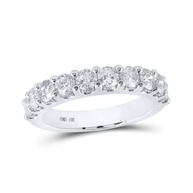 Eternal Brilliance 14kt White Gold Round Diamond Wedding Band - Splendid Jewellery