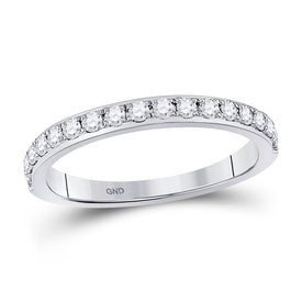 Eternal Brilliance: 14kt White Gold Round Diamond Wedding Band - Splendid Jewellery