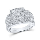 Eternal Brilliance: 14kt White Gold Square Diamond Wedding Ring - Splendid Jewellery
