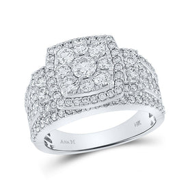 Eternal Brilliance: 14kt White Gold Square Diamond Wedding Ring - Splendid Jewellery